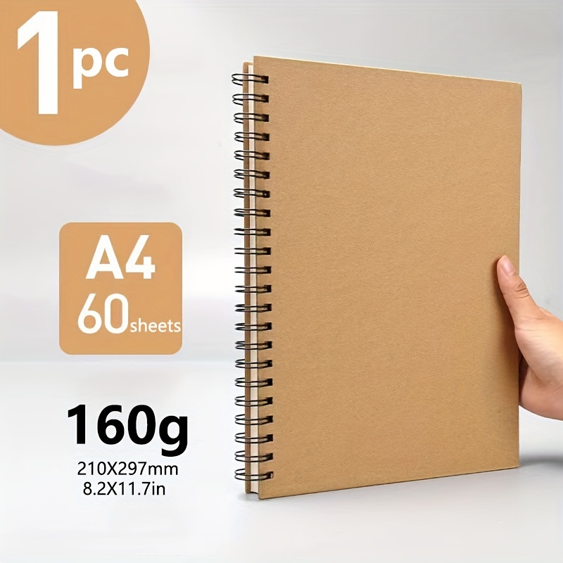 A4 Sketchbook 120 Sheets For Sketching And Drawing, Doodle Diary Notepad,  Sketch Pad For Office School , 100gsm Thick Blank Paper