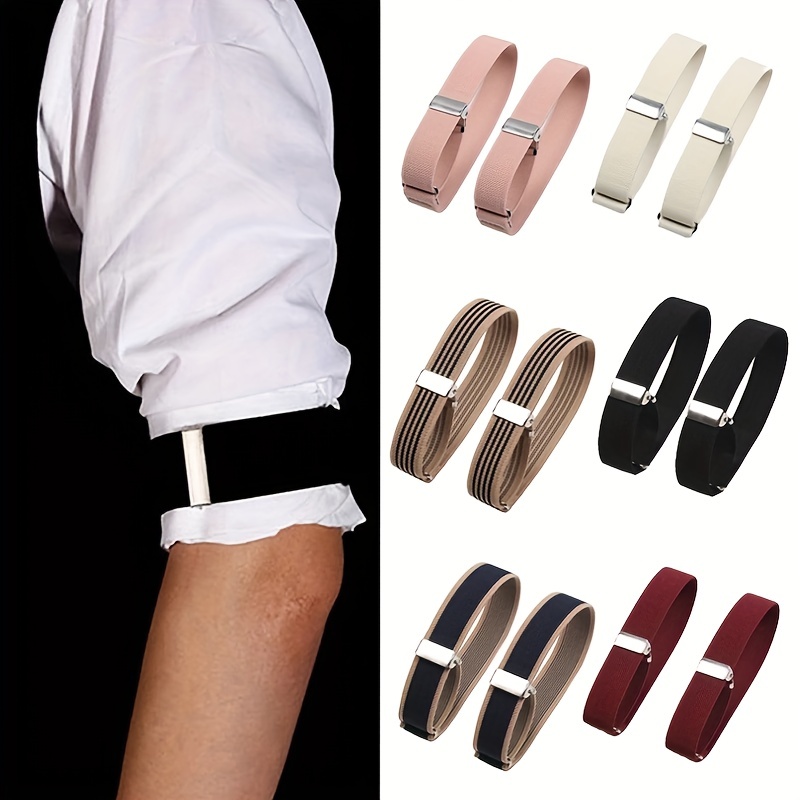 

1pair Elastic Armband Shirt Sleeve Clip Fashion Adjustable Armband Party Wedding Clothing Accessories For Women Men, Ideal Choice For Gifts