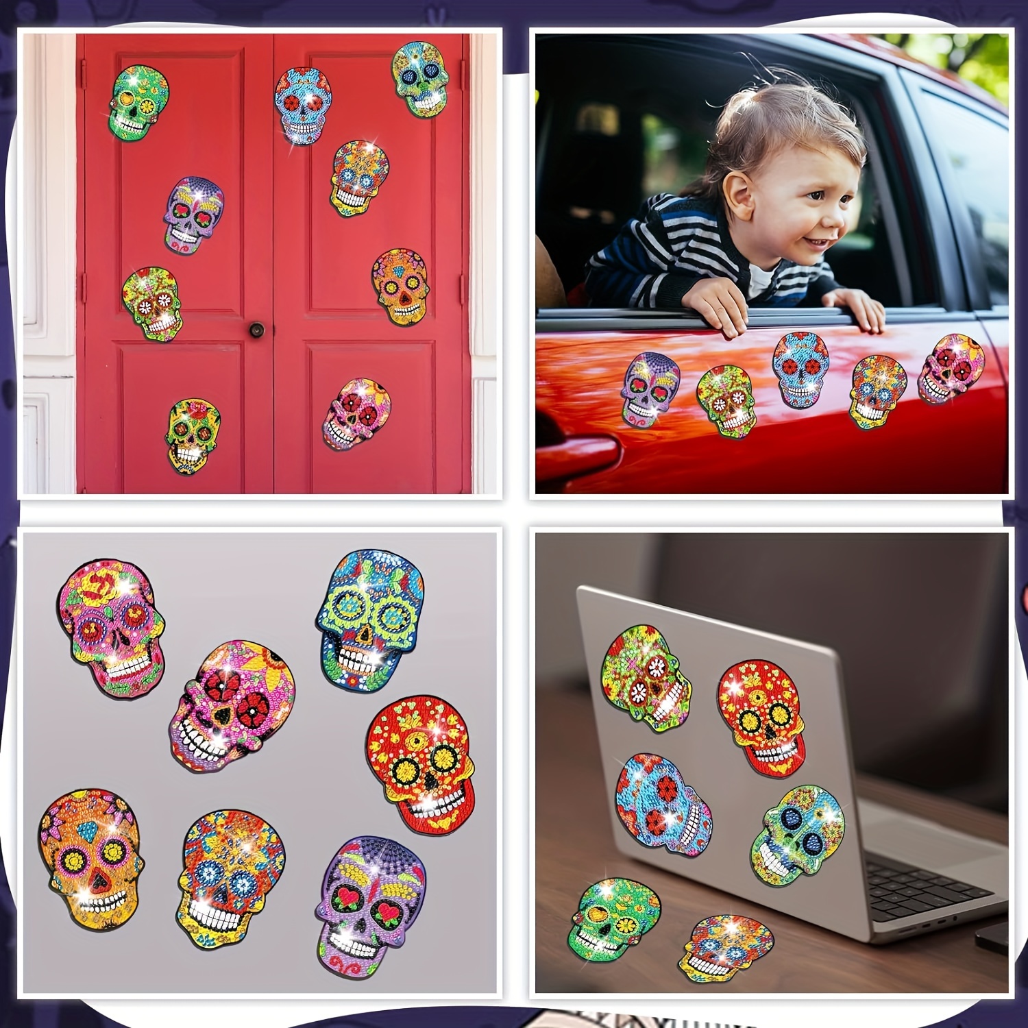 6/8/12 Pcs Mandala Diamond Painting Magnets Refrigerator for Adult