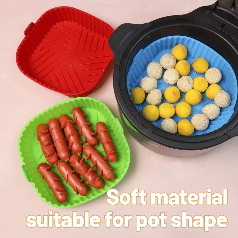 Square (top bottom ) Air Fryer Silicone Baking Liners Pot - Temu
