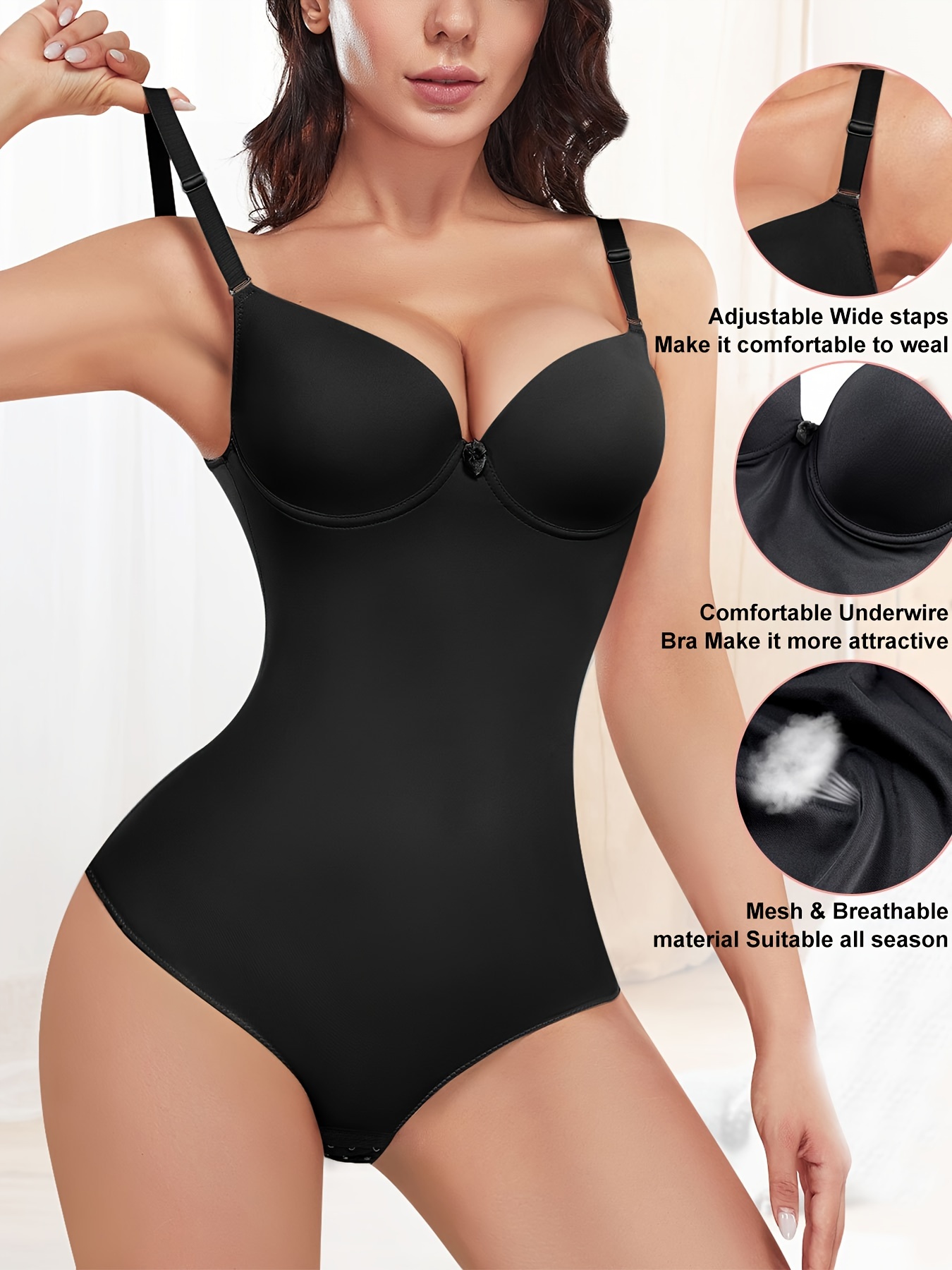 Women Compression Full Bodysuit One Piece Body Shaper Breathable Underwear  Seamless Open Bust Bodysuit Shapewear