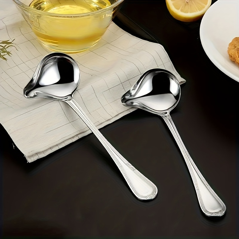 Stainless Steel Sauce Spoon Sauce Ladle With Pouring Spout - Temu