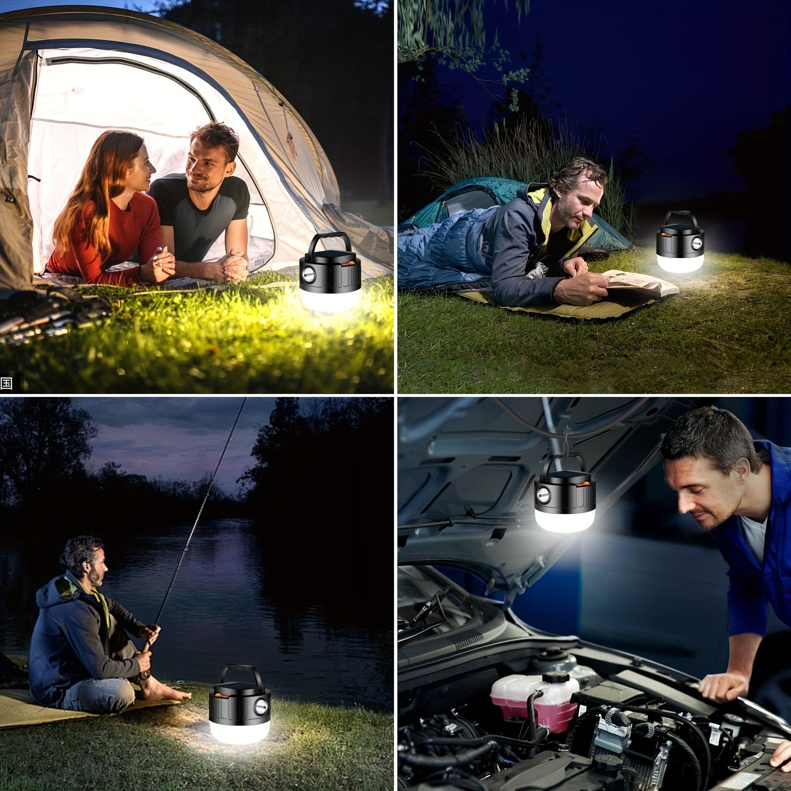 Outdoor Solar LED Camping Lights USB Rechargeable Tent Portable