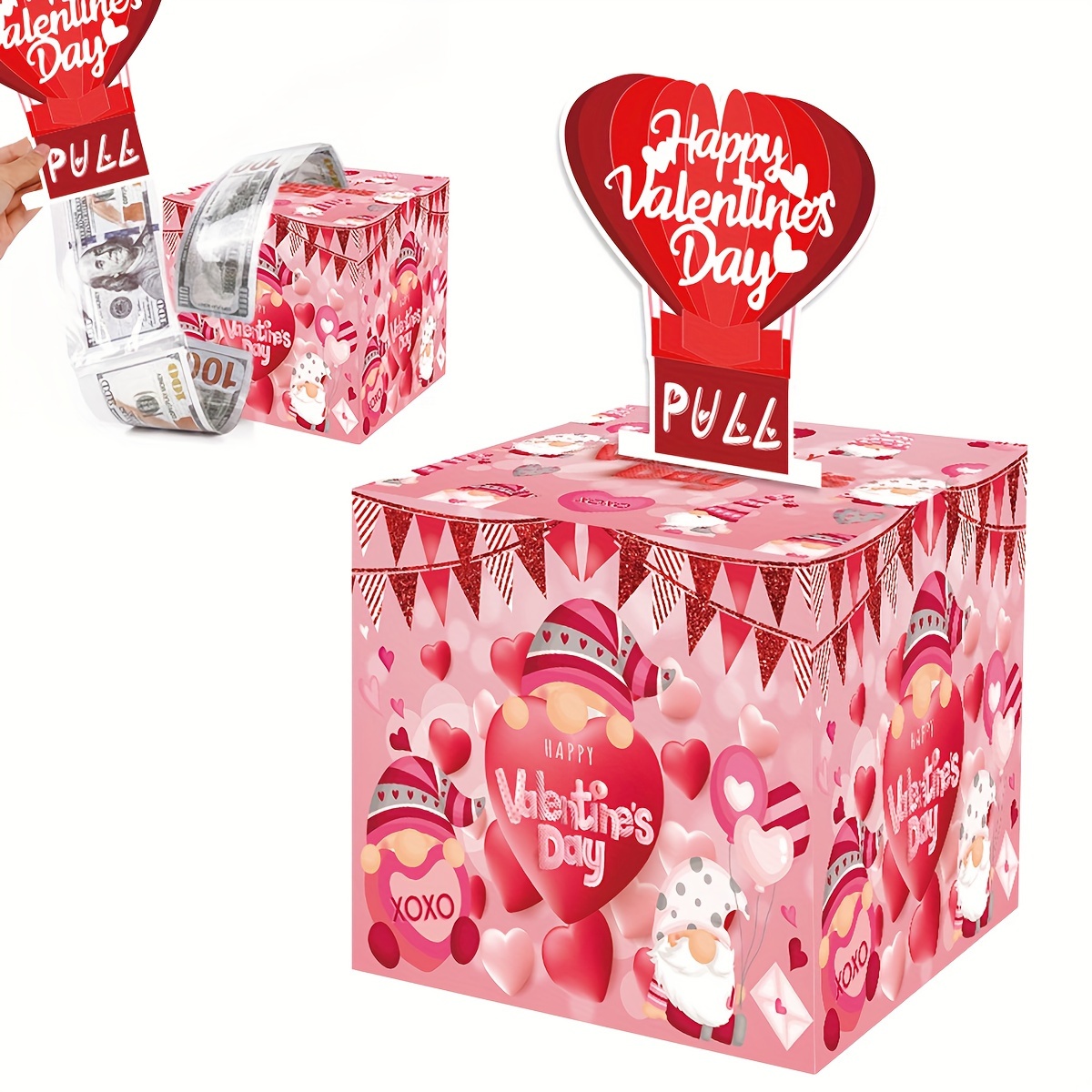 Caja de dinero para regalo en efectivo, caja de regalo con tapa y cinta,  caja de regalo de lujo con flores extraíbles, regalo de cumpleaños único