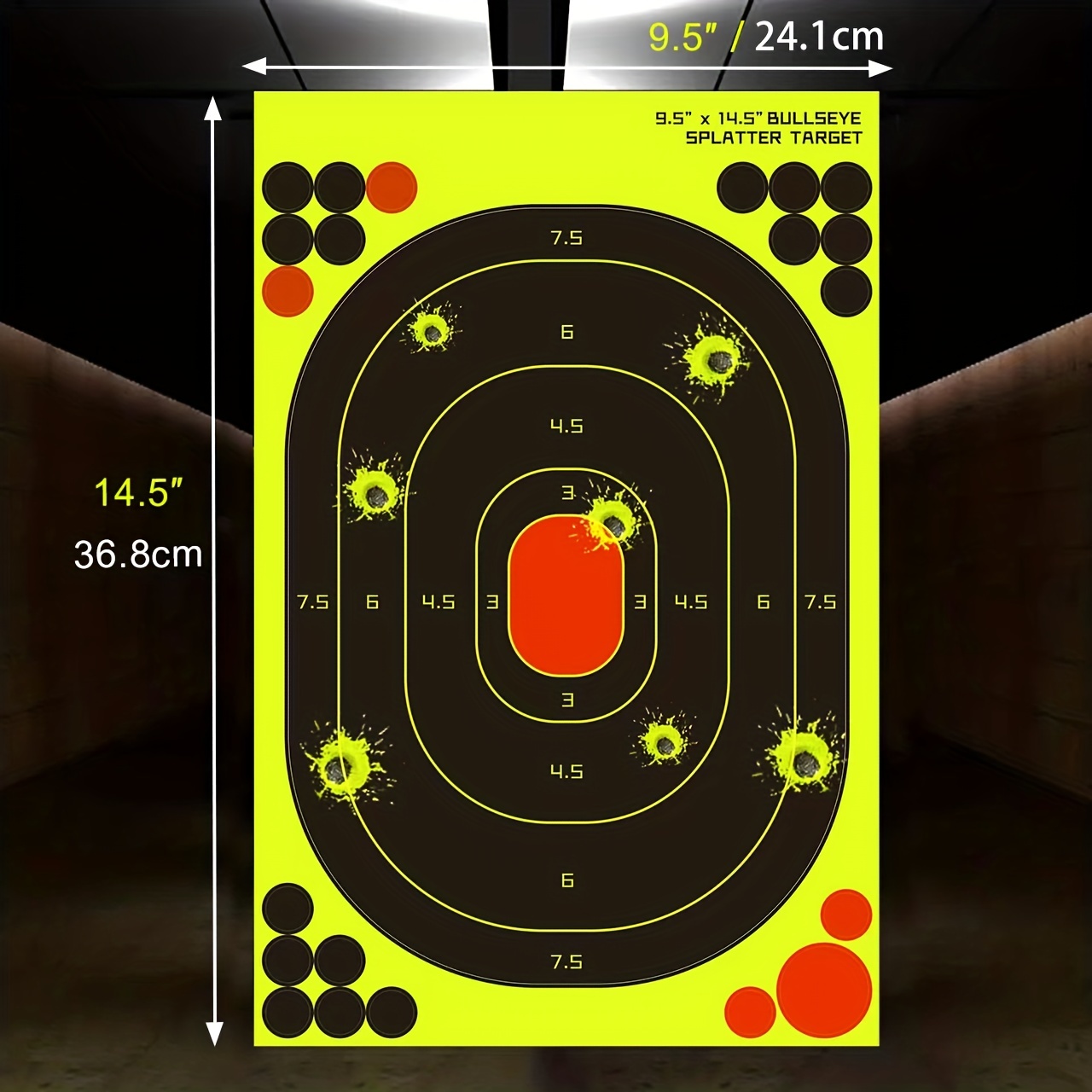 10pcs 24 13X36 Shooting Targets Fluorescent Self Adhesive Highly Visibility
