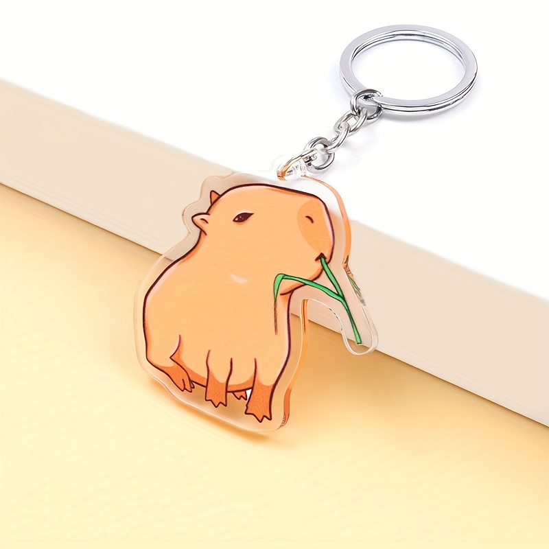 Capybara New Water Dolphin Keychain Cute Cartoon Car Key Ring Animal Key  Accessories Pendant Personal (A, One Size) at  Men's Clothing store