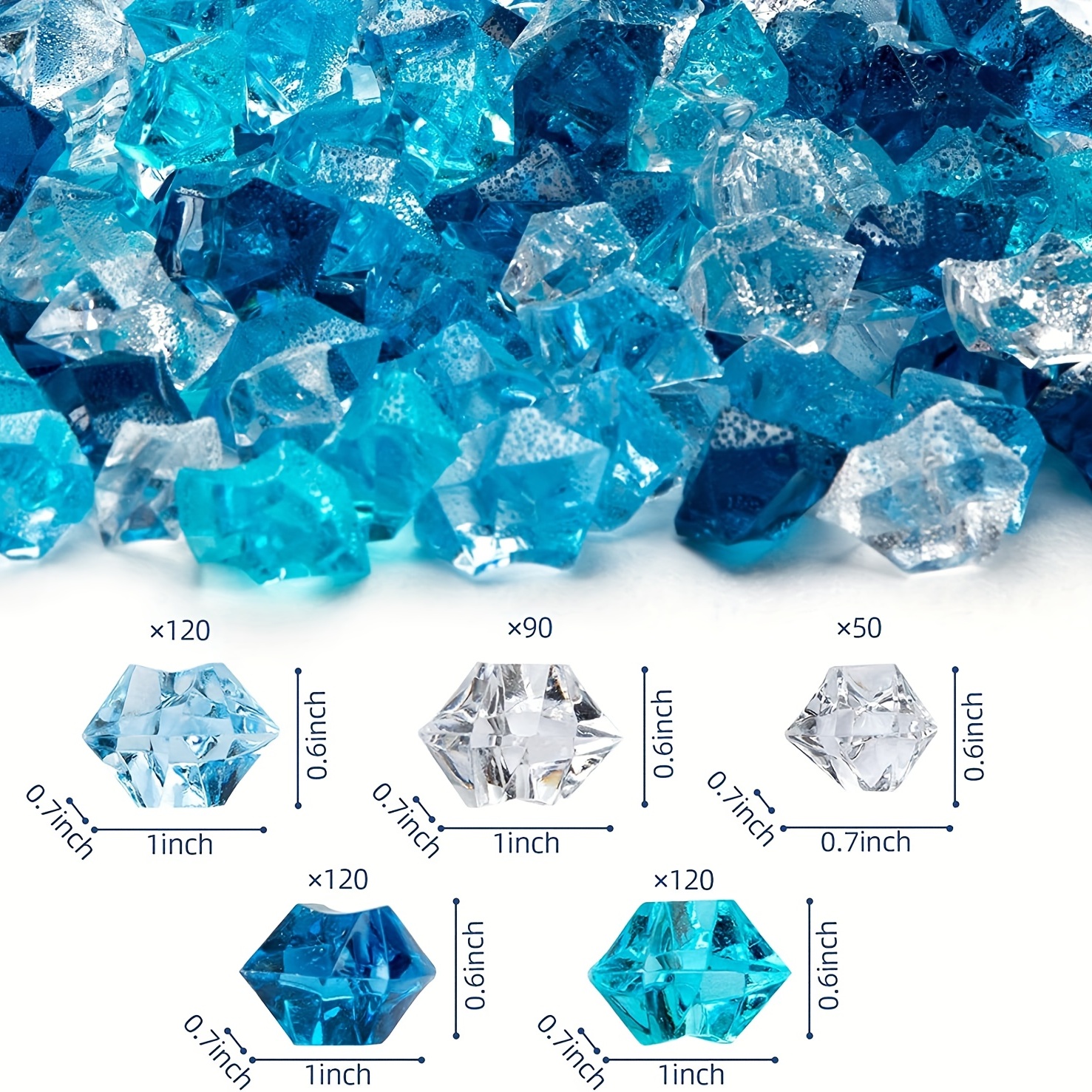 Acrylic Ice Rocks Crystals Gems Bulk Fake Crystals Plastic - Temu
