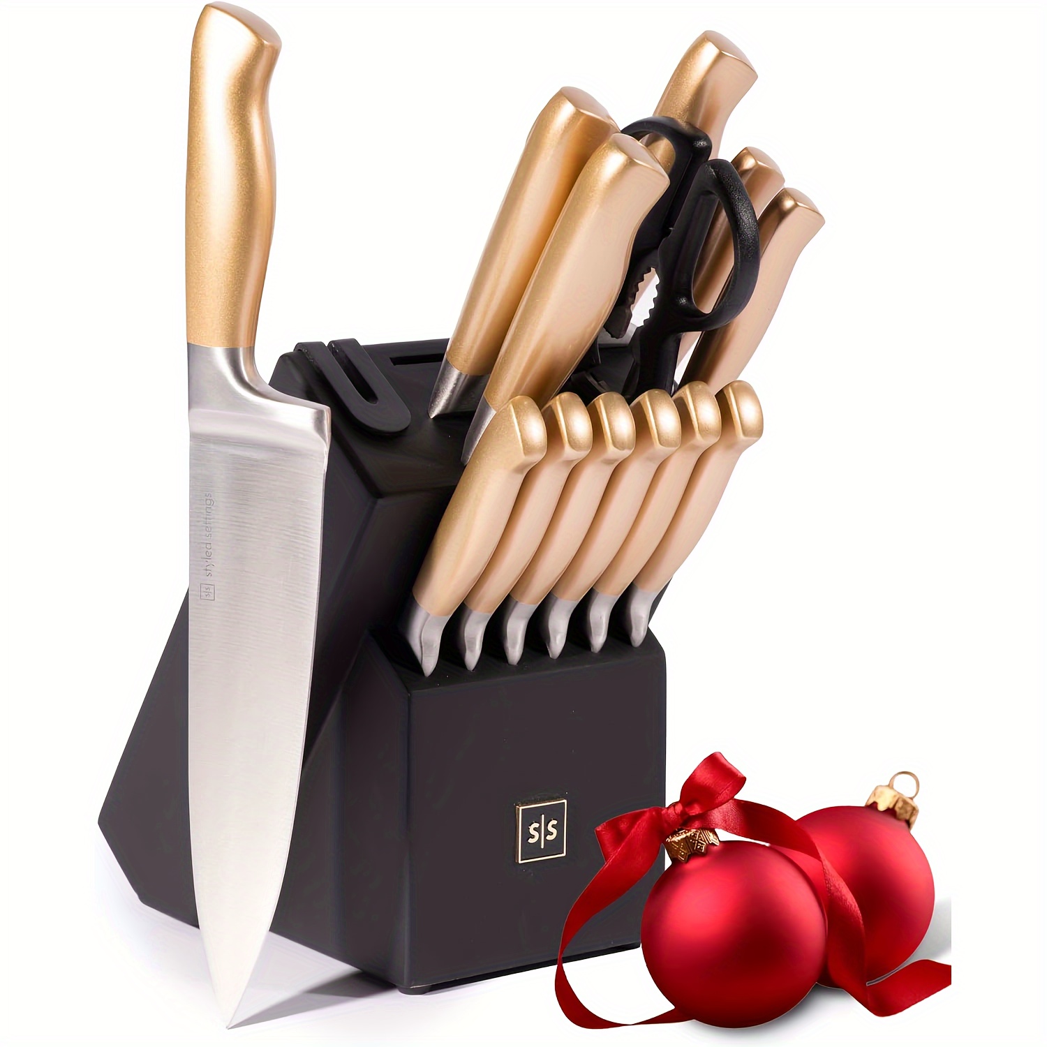 14pcs Juego Cuchillos Juego Cuchillos Cocina Bloque Cuchillo - Temu