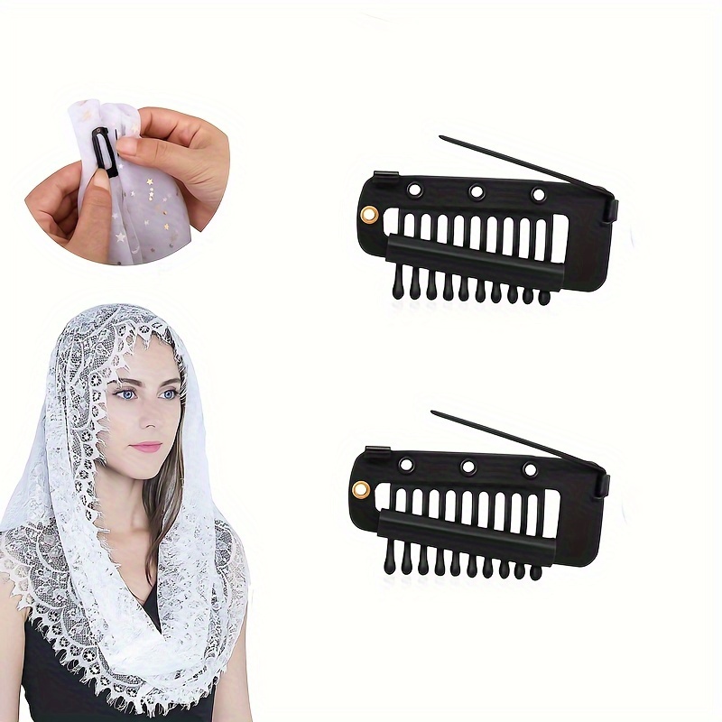 12 pcs Chunni Dupatta Clips with Safety pin,10-Teeth Strong chunni Grip  Hair Clip, Duppatta Hack Hijab Tikka Setting Grip Clips for Women (12PCSMix)