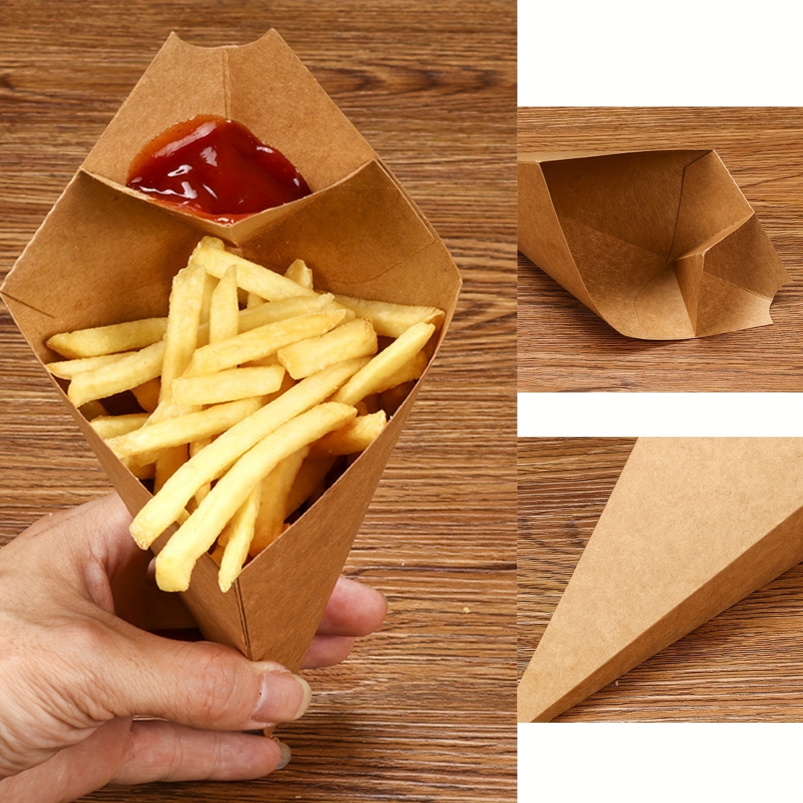 Kraft Paper Large Size Packaging w/ French Fries Mockup - Free