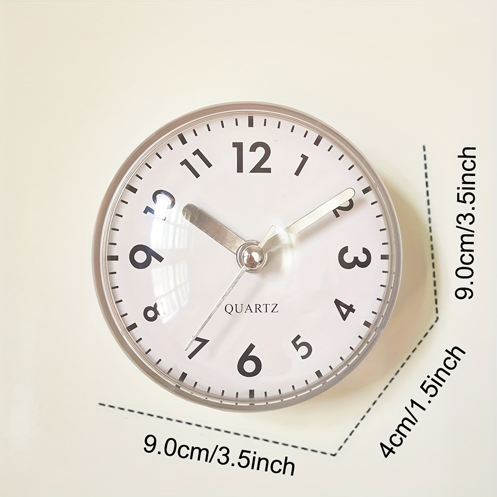 1pc Gran Reloj Pared Ventosa Impermeable Baño, Reloj Pared Cuarzo