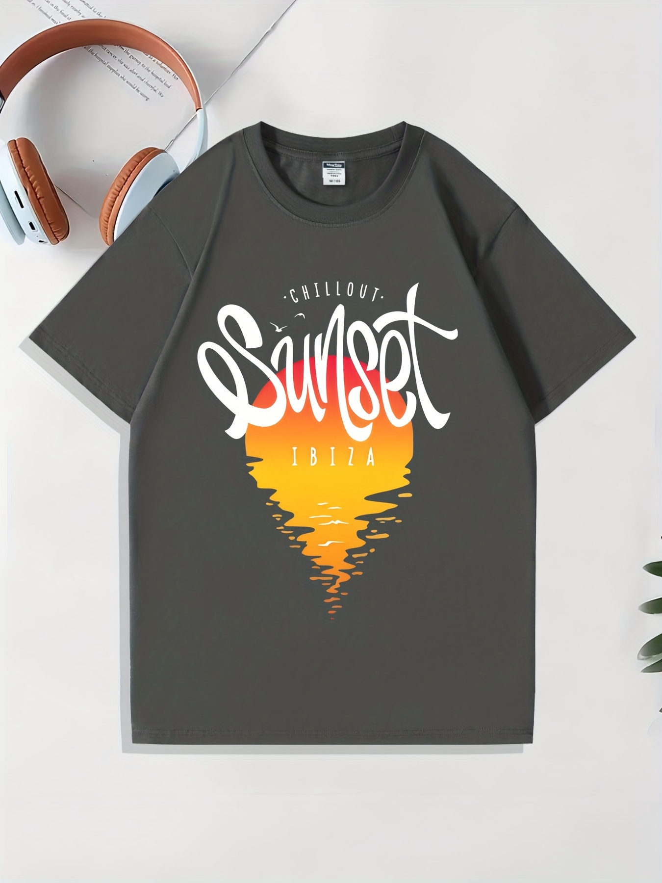 Chillout Sunset Print Mens Trendy Cotton T Shirt Casual Slightly