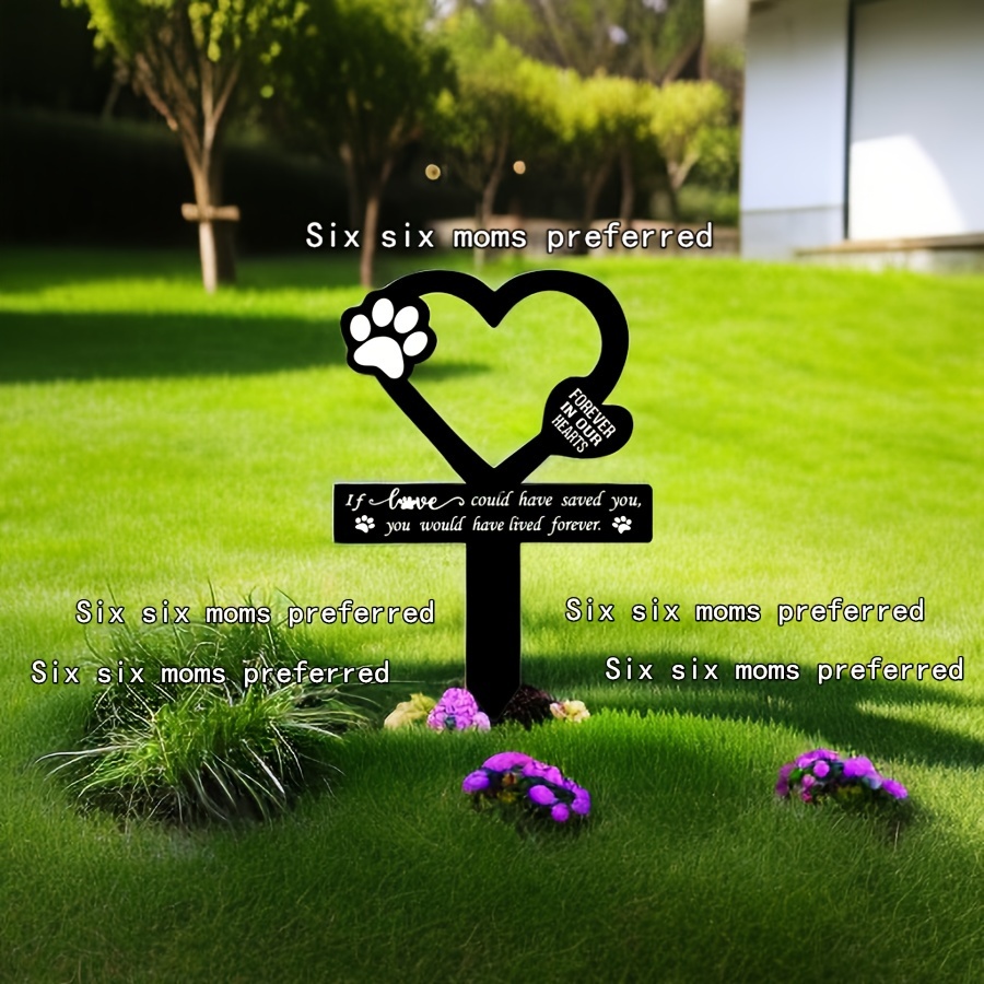 1pc Memorial Grave Markers, Pet Memorial Stake, Dog Claw Sympathy Grave Plaque Stake, Dog Cemetery, Garden Stake Memorial Acrylic Grave Stake, Waterproof Garden Grave Decor