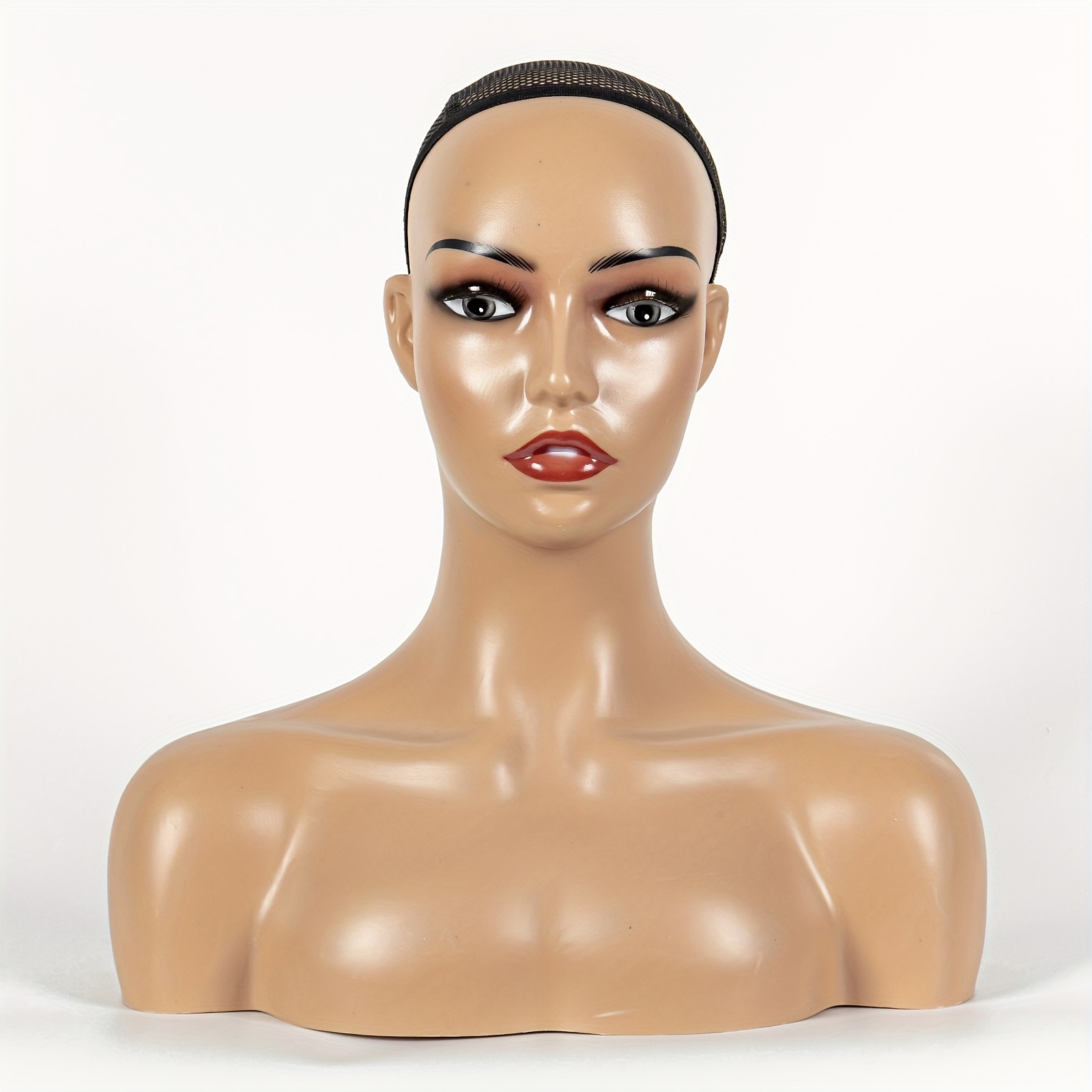 Realistic Female Mannequin Head with Shoulders for Display