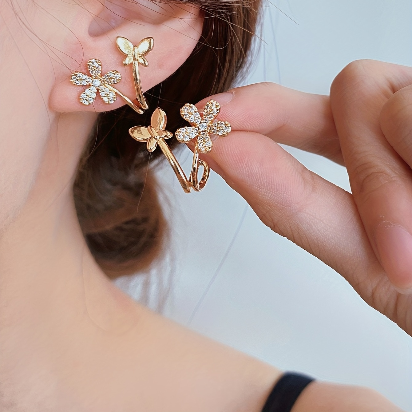 Butterfly Ear Cuff Women Butterfly Ear Wrap Dainty Ear Cuff - Temu