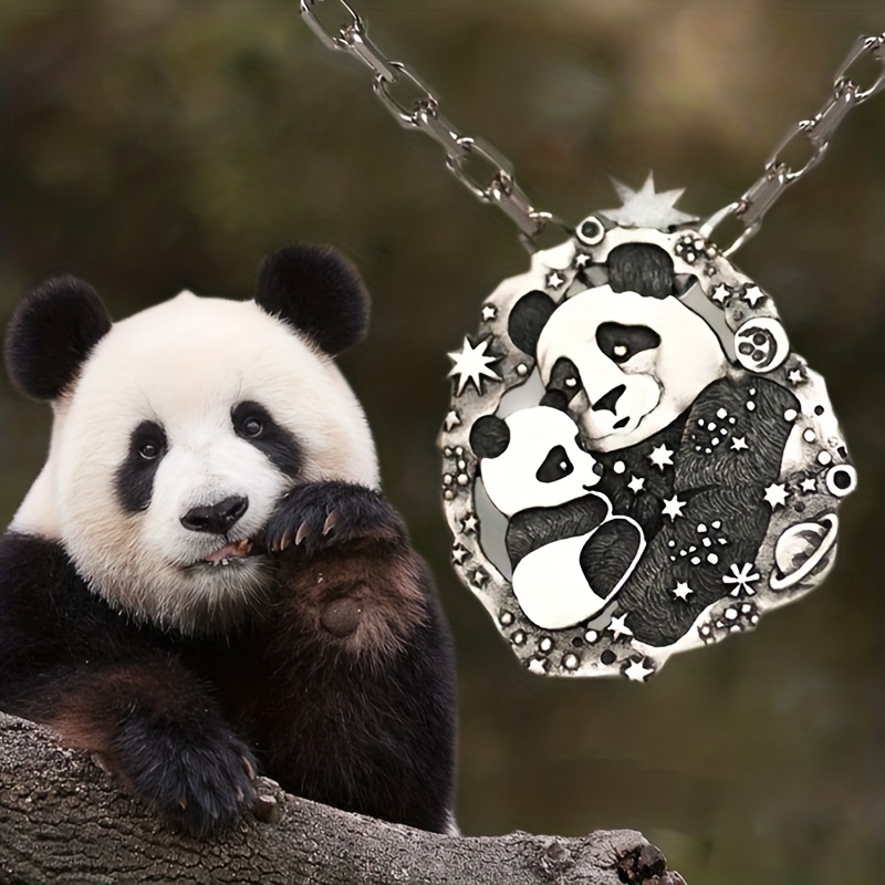 Panda Necklace Bear Necklace Silver Japanese Panda Pendant Panda Gifts