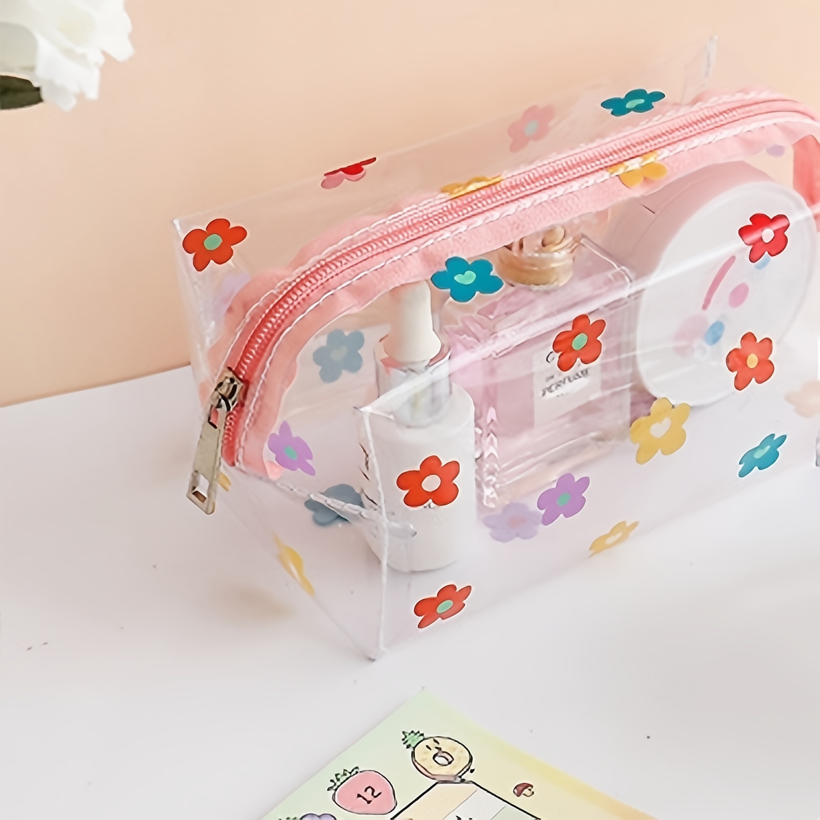 Pack of 4 Clear Pencil Case, PVC Pencil Bag Makeup Pouch, Big Capacity  Travel Toiletry Bag with Zipper for Office Stationery and Travel Storage 