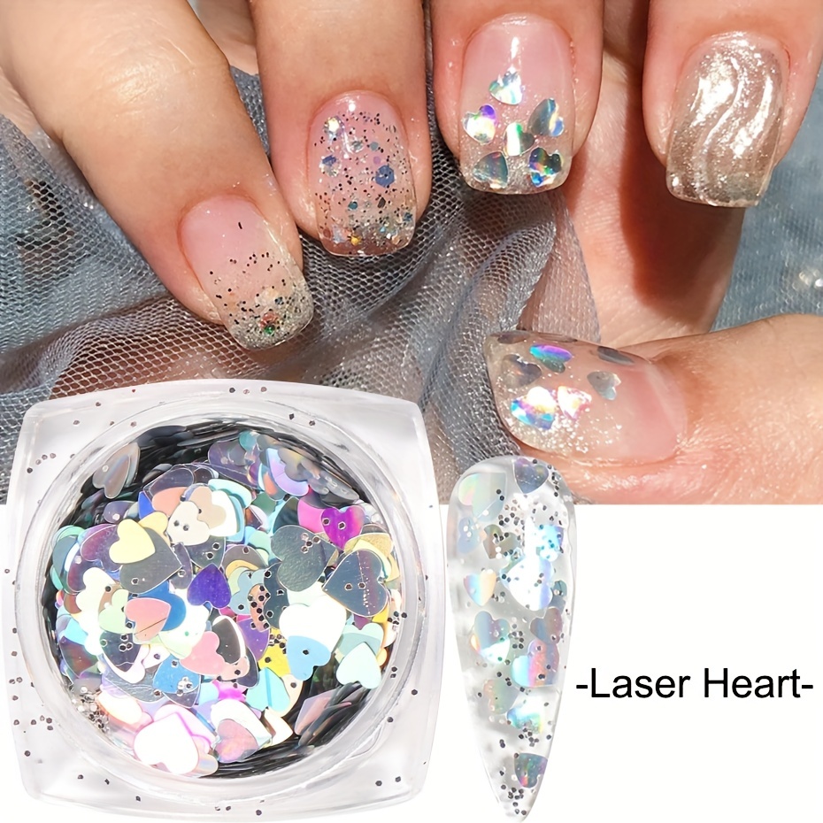 Laser Nail Glitter Sequins chunky Holographic Nail Flakes - Temu United  Arab Emirates