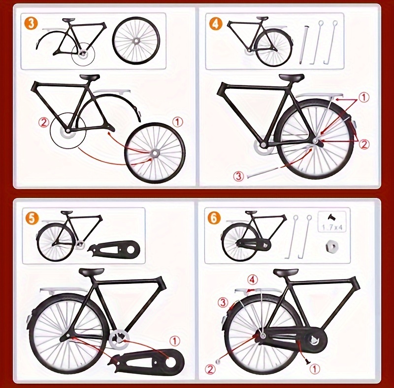 vintage bicycle model kit 51pcs miniature scale set with inflator carrying case aluminum alloy collectors hobbyists ideal gift and home office decor details 1