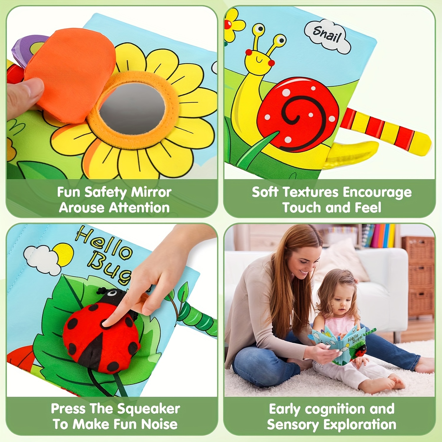 Нетоксичная ткань Мягкая ткань Книги Раннее образование Игрушки Мягкие Детские книги для малышей