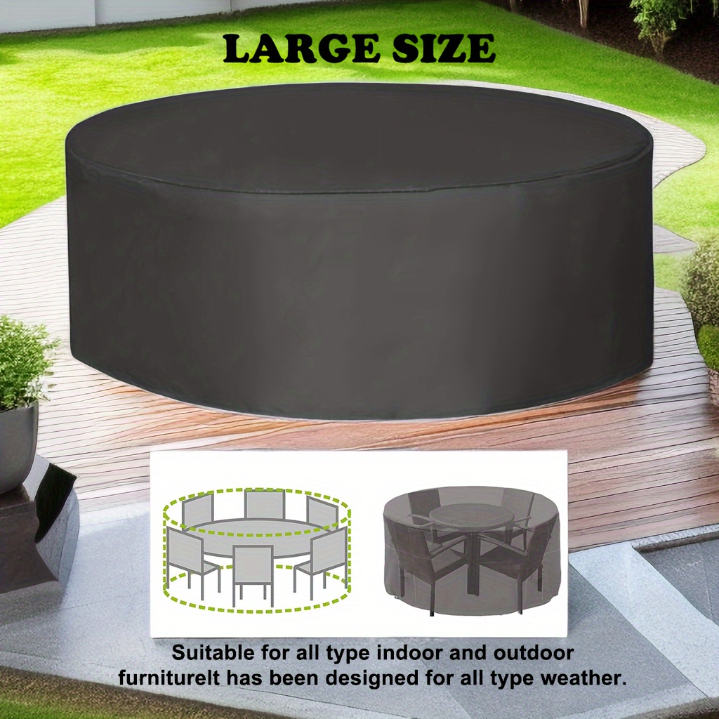 1pc 210d oxford round patio furniture cover durable Temu