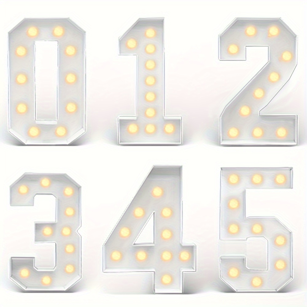 4FT Chapiteau Lettre lumineuse LED Grand Chapiteau Lettres LED Chiffres 0-9  Lettre Lumières Signe décoration de nuit for Fête Anniversaire mariage