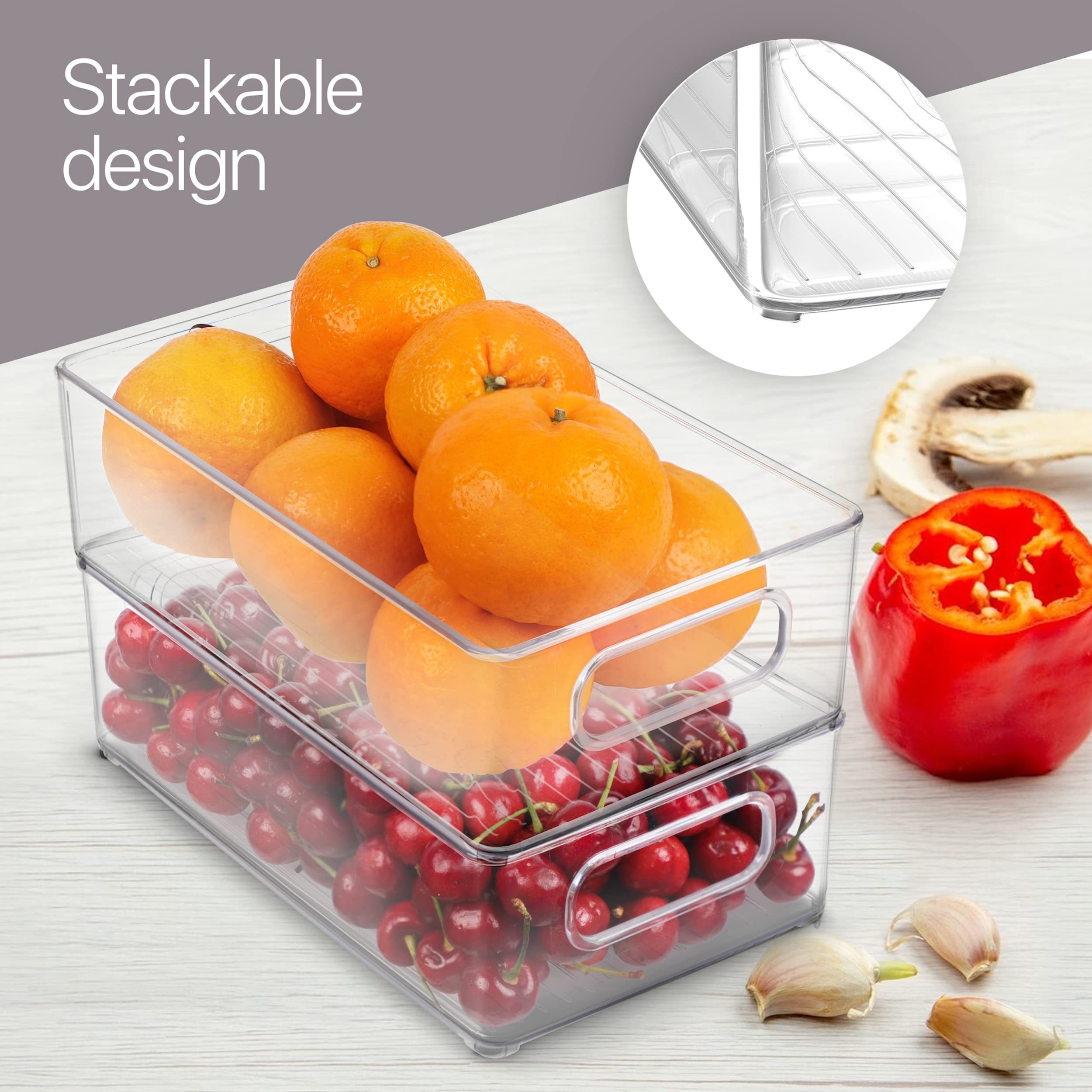 Refrigerator Organizer With Hollow Handle Clear Kitchen - Temu