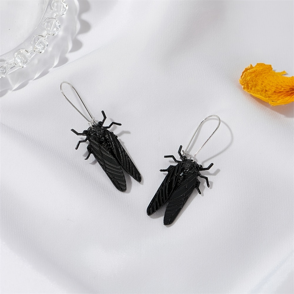 Insect Decor Drop Earrings for Women Girls Vintage Insect Pendant Earrings, 0.99, Alloy, Black, Free Returns &, Christmas Styling & Gift, Free