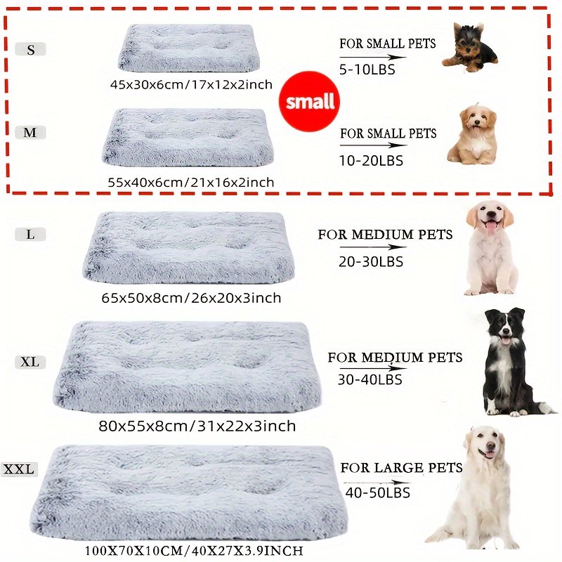 Dog Bed Mat Dog Crate Pad Washable Dog Mattress Pets Kennel Pad for Small  Dogs and Cats, 20 x 14, Blue