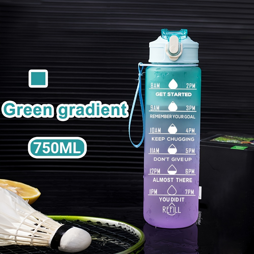 Leakproof Gradient Color Water Bottle With Time Mark And - Temu