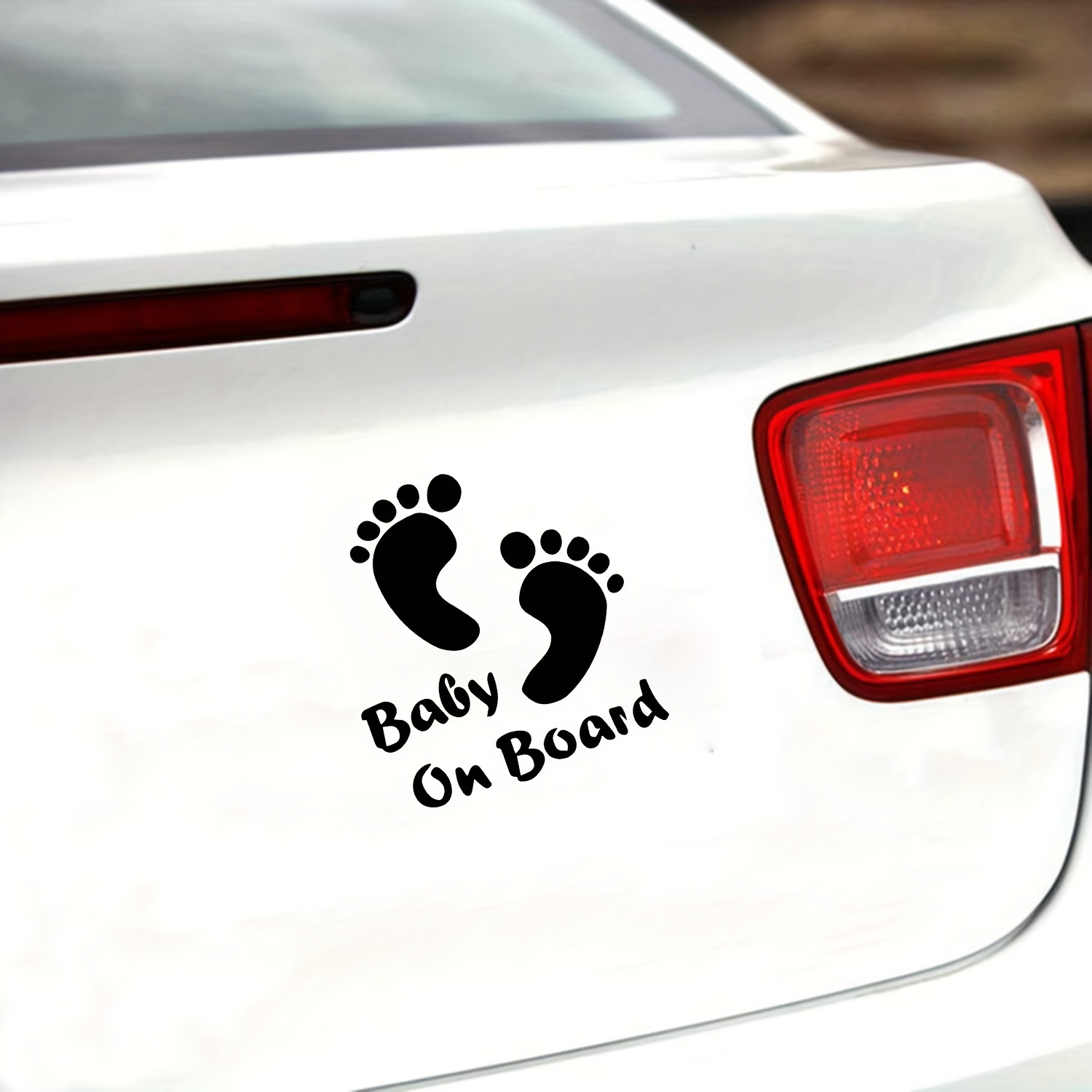 Baby Infant Footprints Baby Board Reminder Car Sticker - Temu