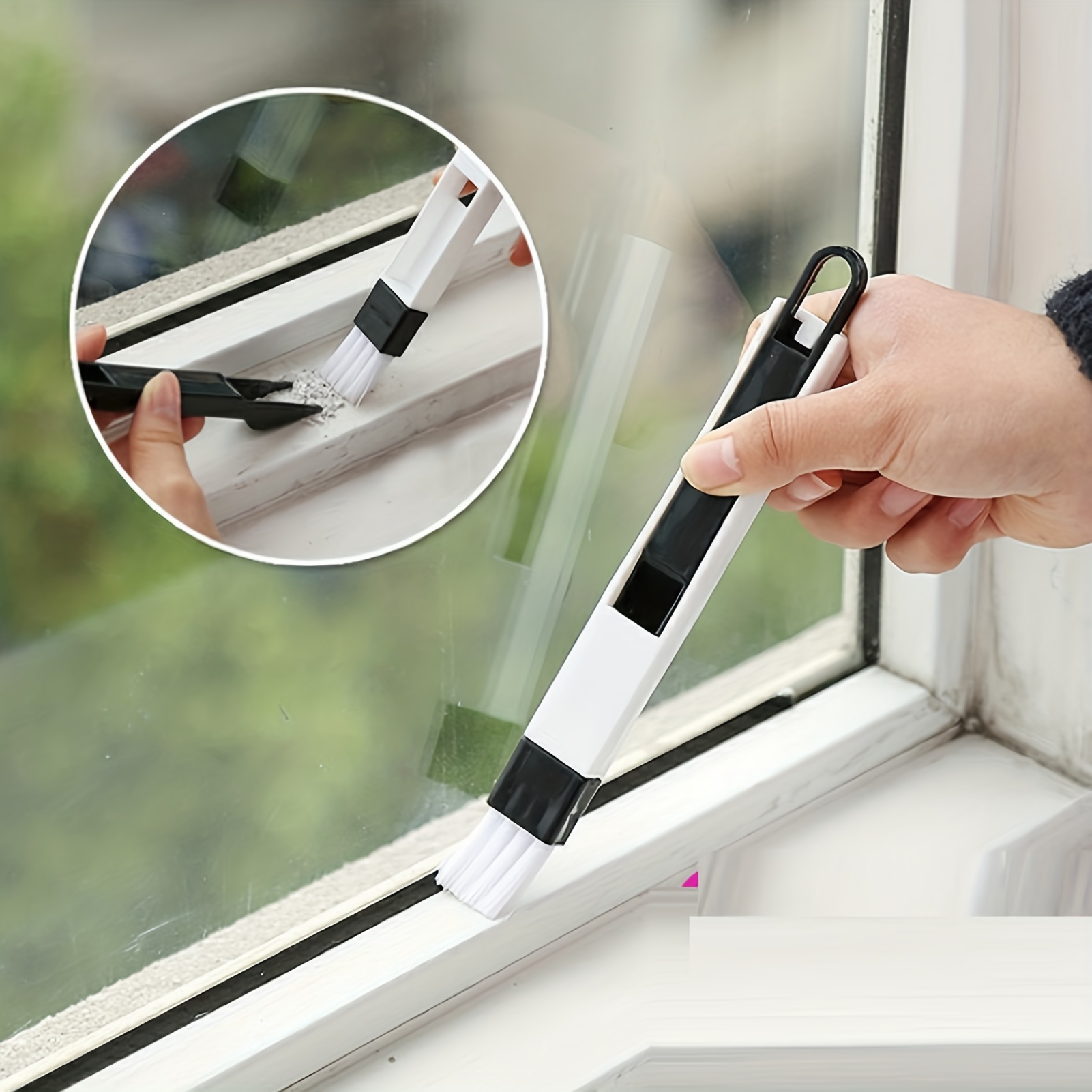 2 In 1 Multipurpose Window Groove Cleaning Brush Portable Cranny Household
