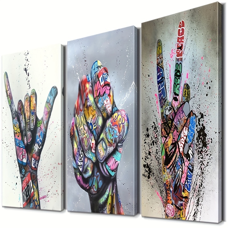 Abstract Colorful Painting Canvas Graffiti Art Contemporary Street Art