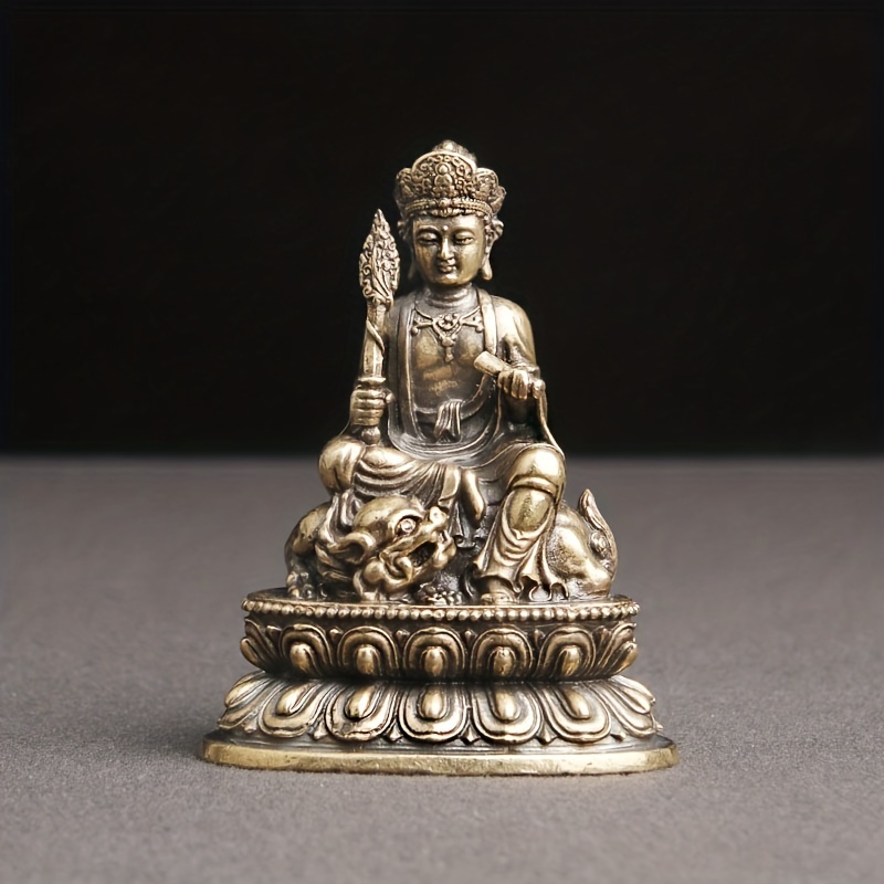 Chinese Goddess Statue, Brass Desktop Ornament