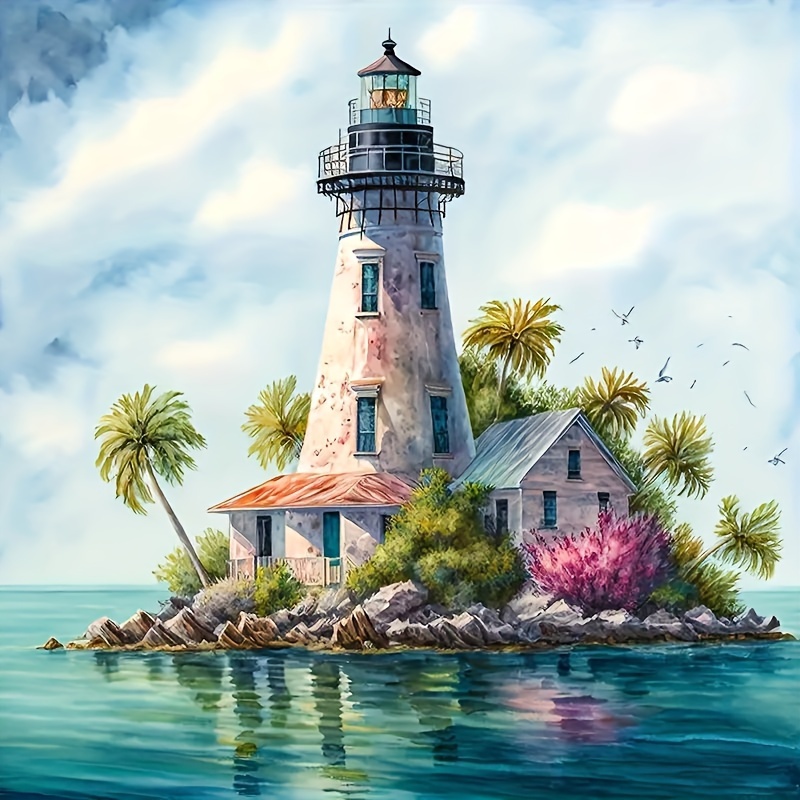 Mimik Sea Lighthouse Diamond Painting,Paint by Diamonds for Adults, Diamond  Art with Accessories & Tools,Wall Decoration Crafts,Relaxation and Home