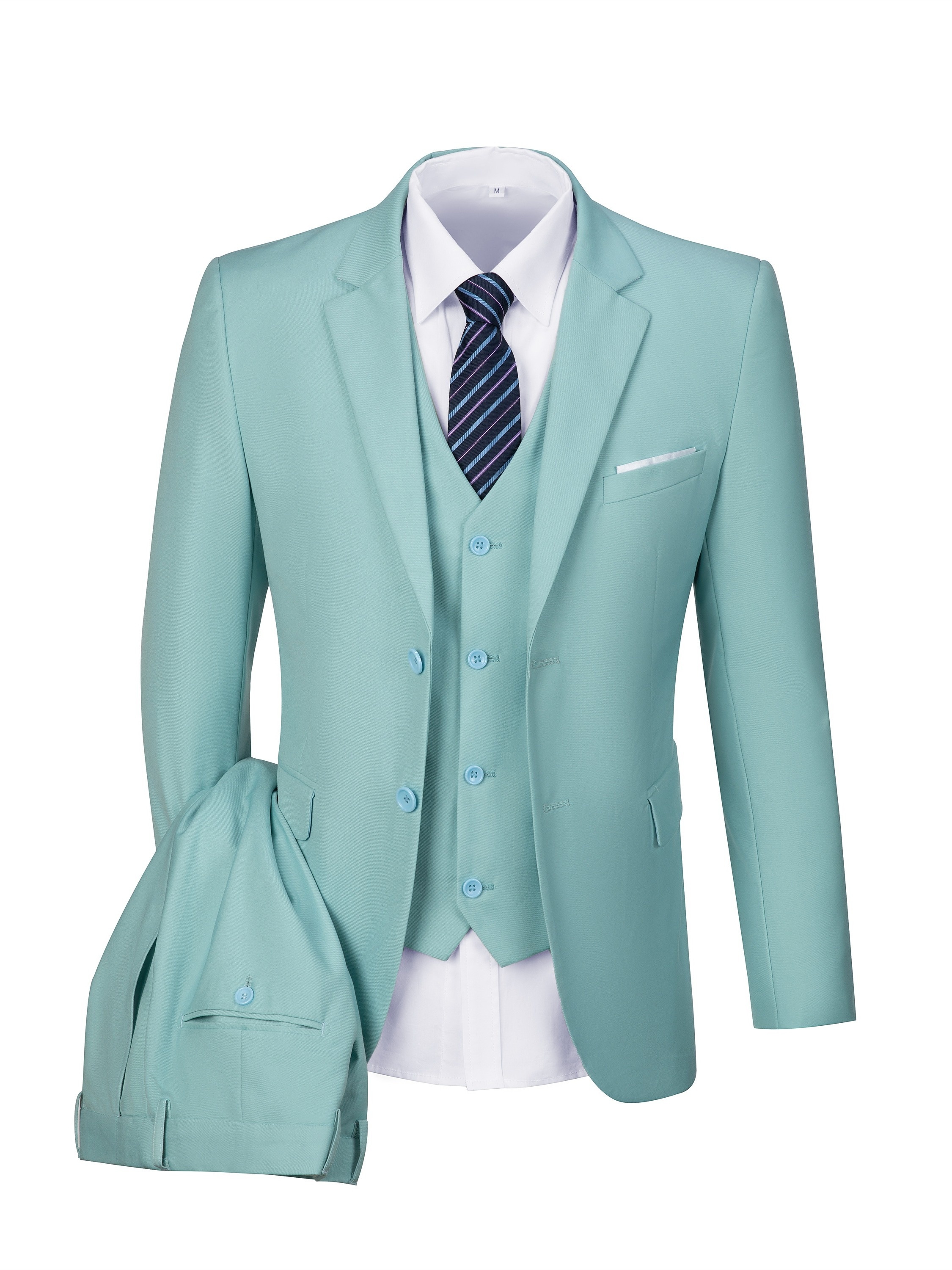 Mint Green Men Suits Fashion Wedding Tuxedo Single Breasted Office Jacket  Pant