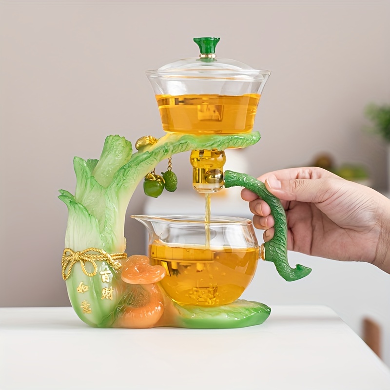 Lazy Kung Fu Glass Tea Set Semi Automatic Drip With Infuser - Temu