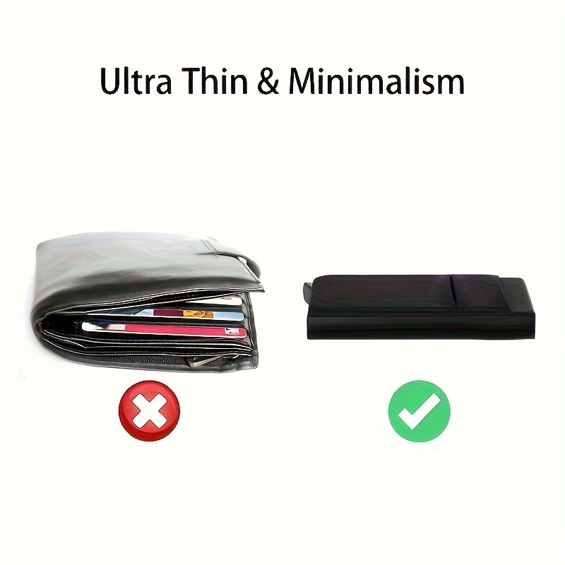 Anti Theft Slim Aluminum Wallet With Elasticity Back Pouch Id Credit Card  Holder Mini Rfid Wallet Automatic Pop Up Bank Card Case, Shop On Temu And start  Saving