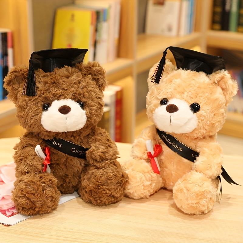 23cm Graduation Bear Plush Toy w/ Hat Kids Adult Gift