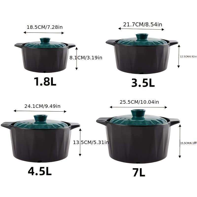 Ceramic Casserole Pot Dutch Oven With Lid Clay Pot - Temu