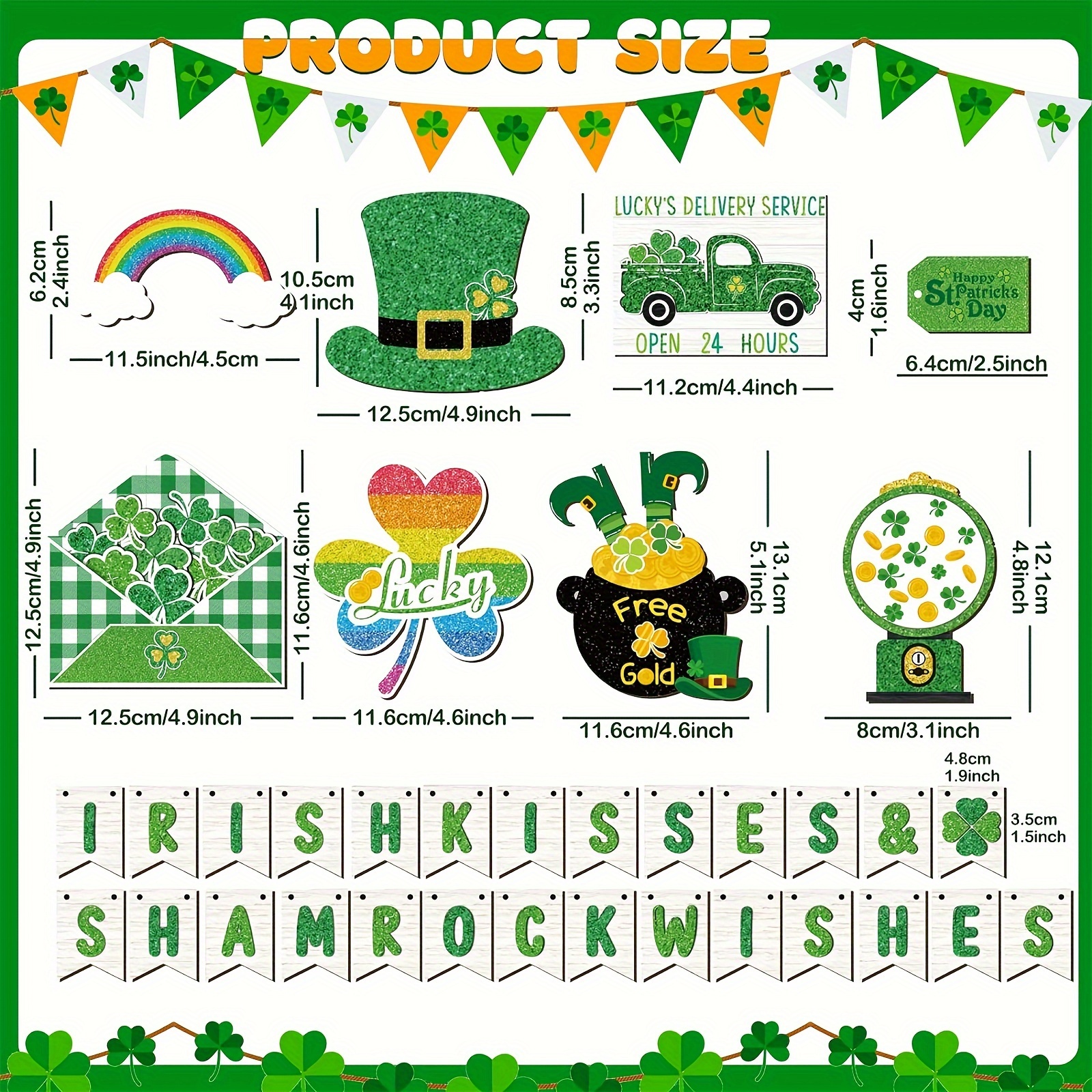 St. Patrick's Day Tiered Tray Ornament Signs Pot Hat - Temu