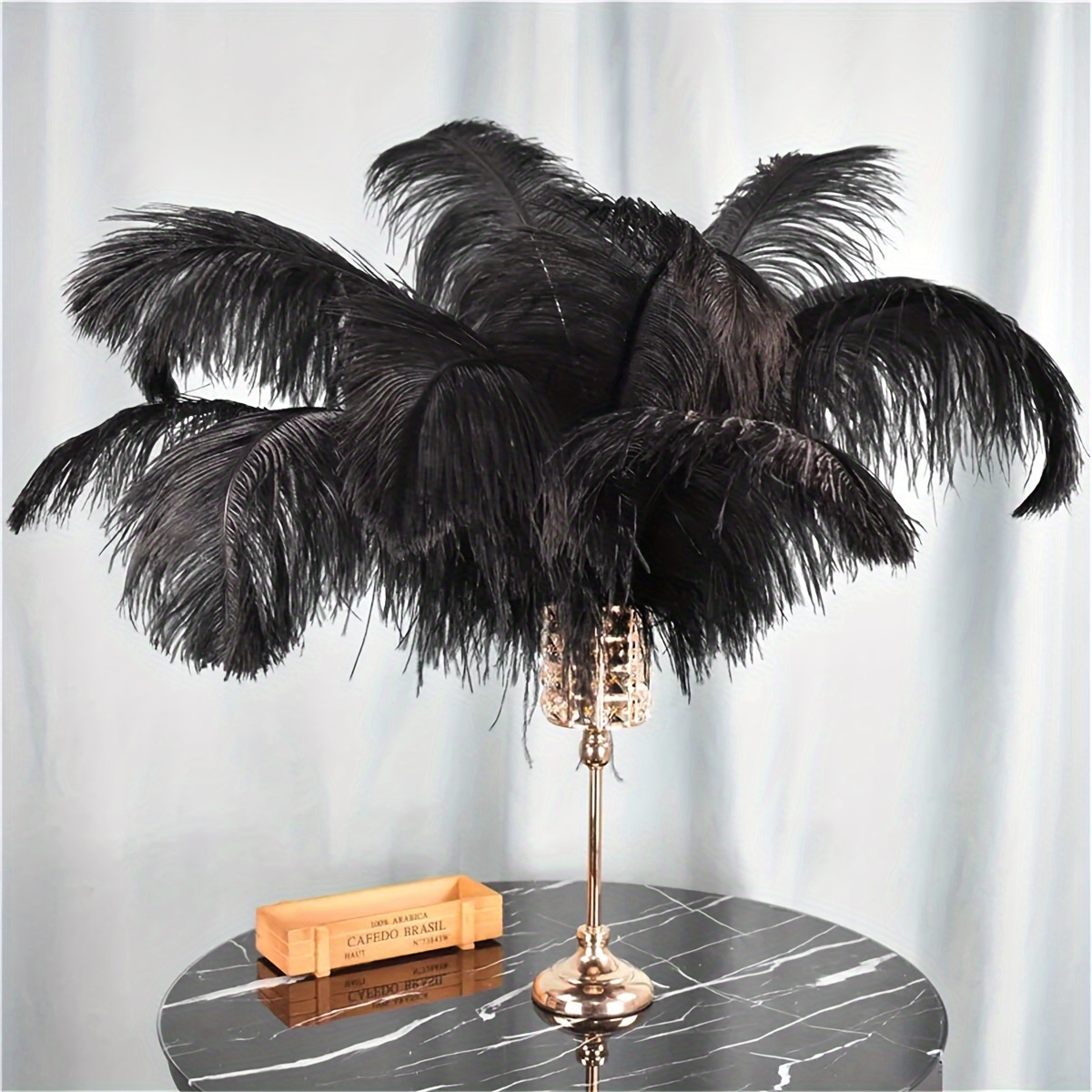 Decorative Feathers Vase, Ostrich Feathers