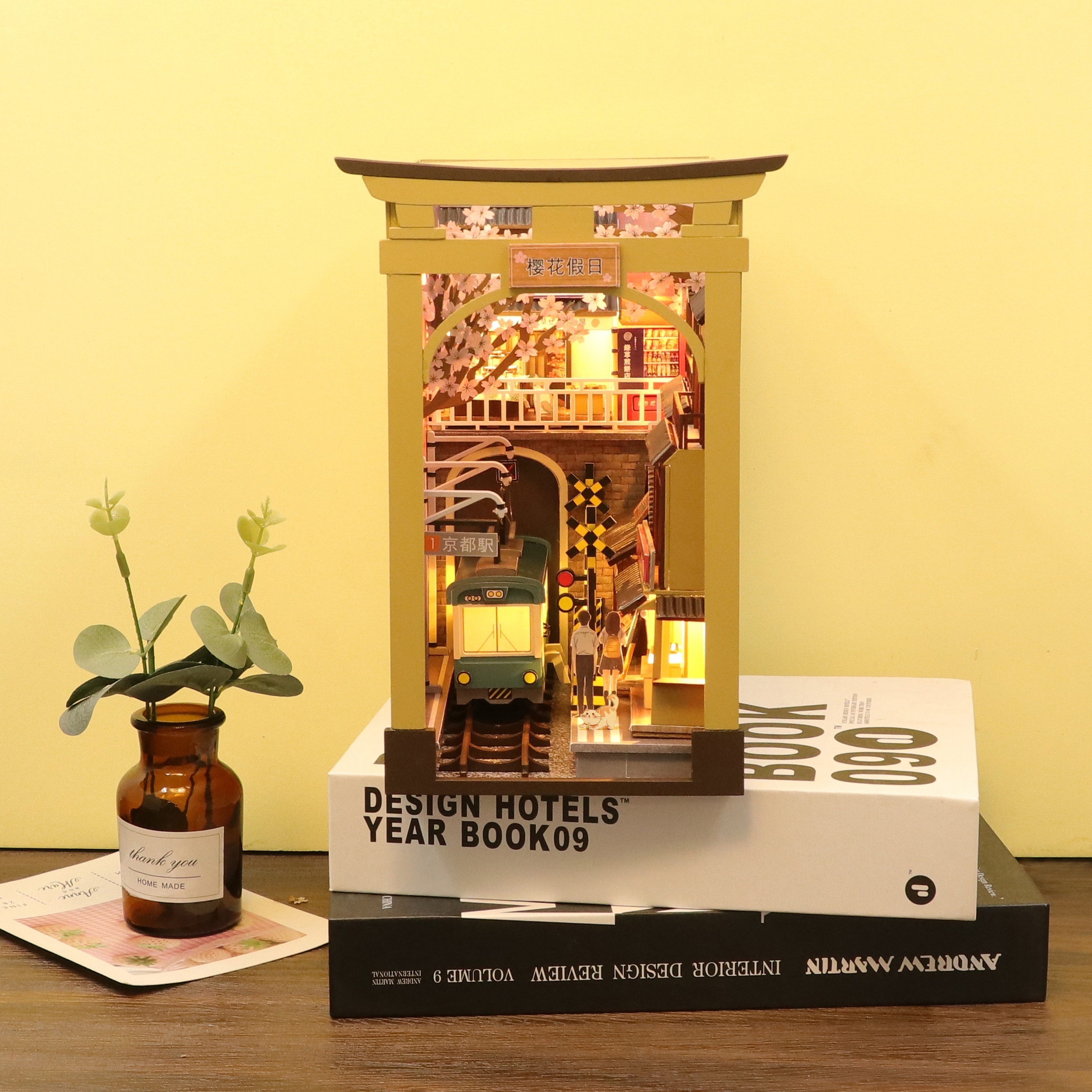 Diy Book Nook Kit 3d Wooden Puzzle Miniature Book Nook - Temu