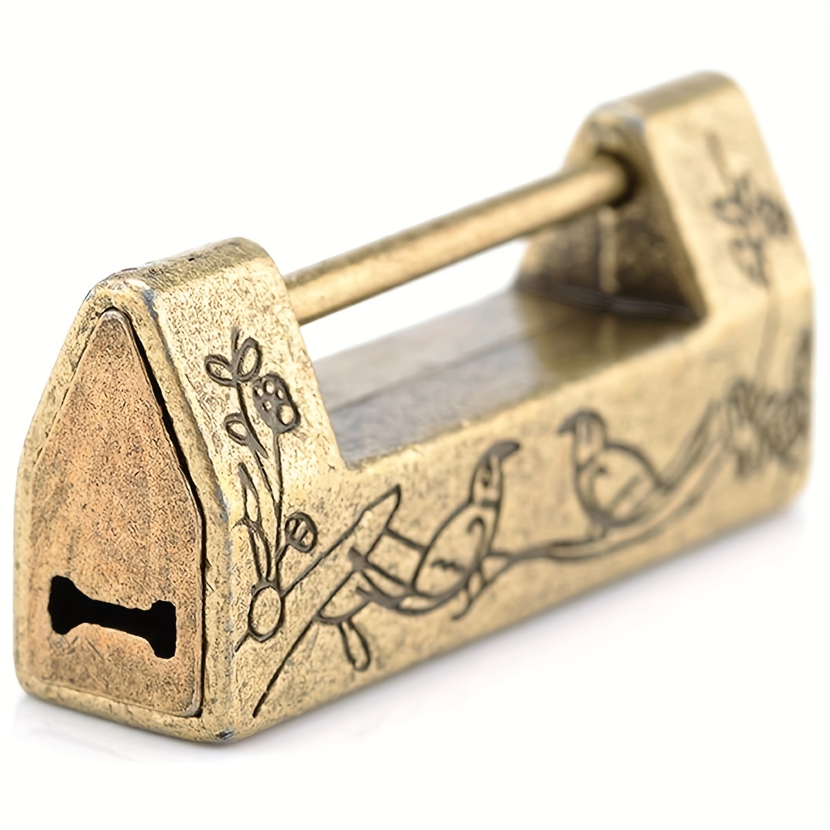 Vintage Antique Locks Keys Brass Engraved Word Padlock - Temu