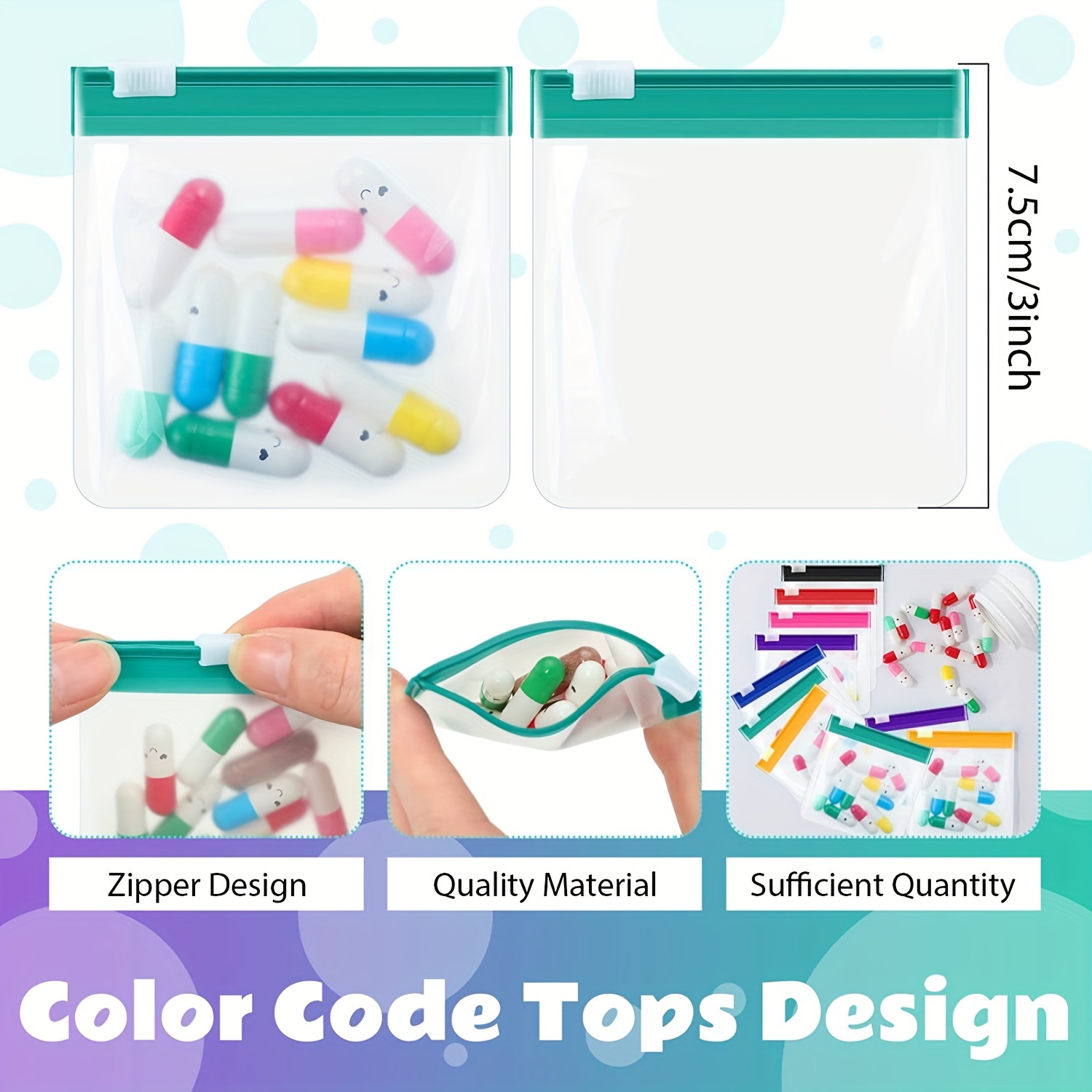 Pill Pouch Bag Zippered Pill Pouch Reusable Translucent - Temu