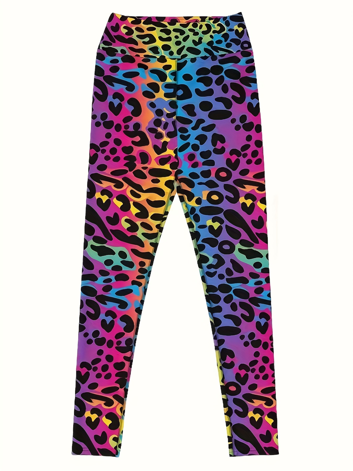 Colorful Leopard Print Leggings Sexy High Waist Slim Long - Temu