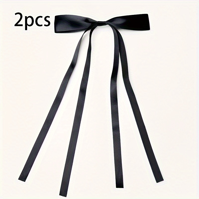 Bow Streamer Side Clips Set Elegant Long Ribbon Bow - Temu