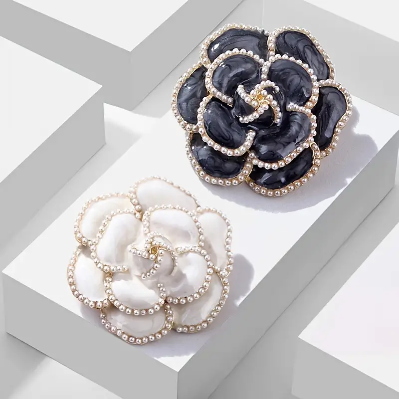 Elegant Flower Brooch Pin With Faux Pearl For Women's Wedding, Banquet, And  Party Dresses - Temu Philippines