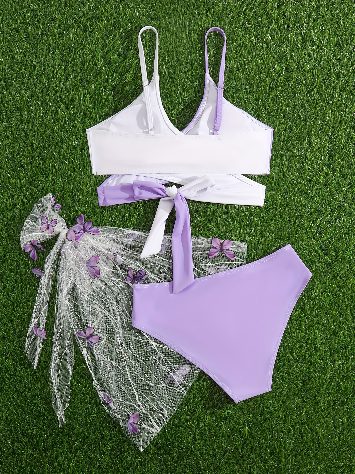  Butterfly Summer Girls Swimsuit Set, Cute Bikini