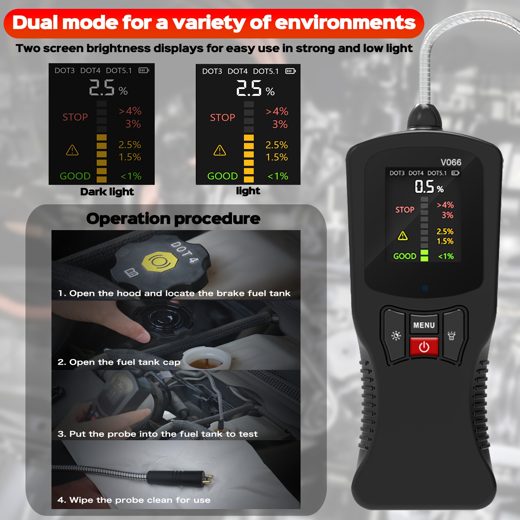 Auto Brake Fluid Liquid Oil Moisture Tester Pen Car Testing Tool For DOT3  DOT4